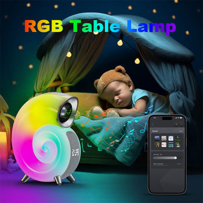 Conque Smart RGB Atmosphère Lumière Bluetooth Haut-parleur Réveil Lampe de réveil Blanc Bruit Machine Pour Bébé Dormant APP Contrôle