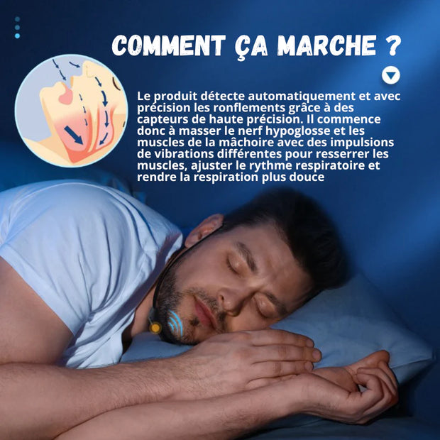 Dispositif Intelligent EMS Anti-Ronflement - Solution Portable pour Améliorer le Sommeil et Réduire le Bruit