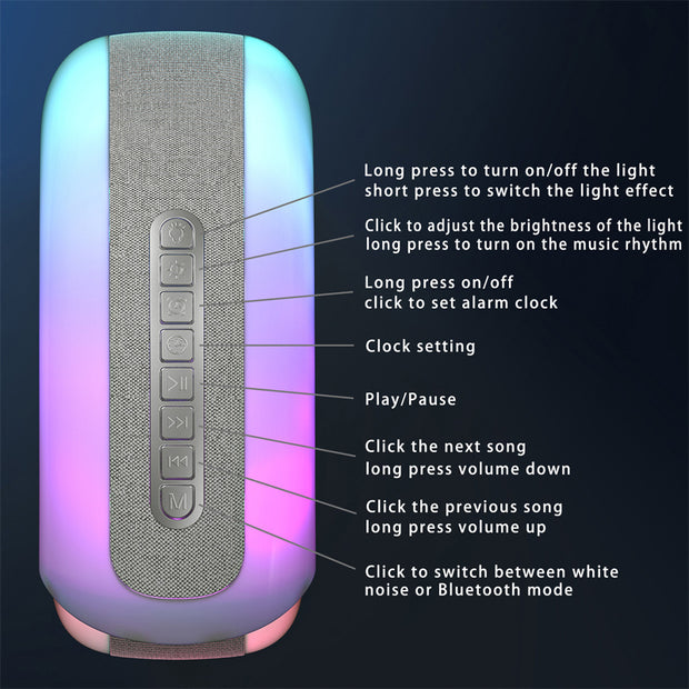 Conque Smart RGB Atmosphère Lumière Bluetooth Haut-parleur Réveil Lampe de réveil Blanc Bruit Machine Pour Bébé Dormant APP Contrôle
